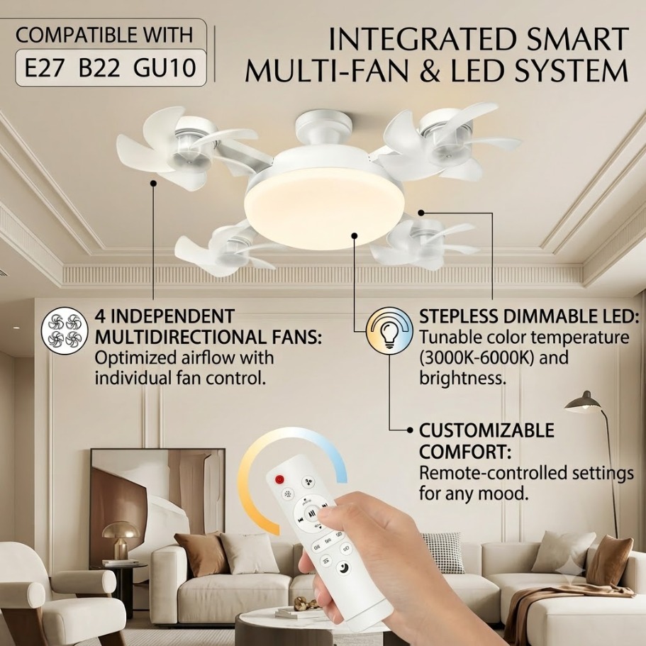 Drone Beacon Light - 3/4 Heads Drone Style 3-in-1 Ceiling