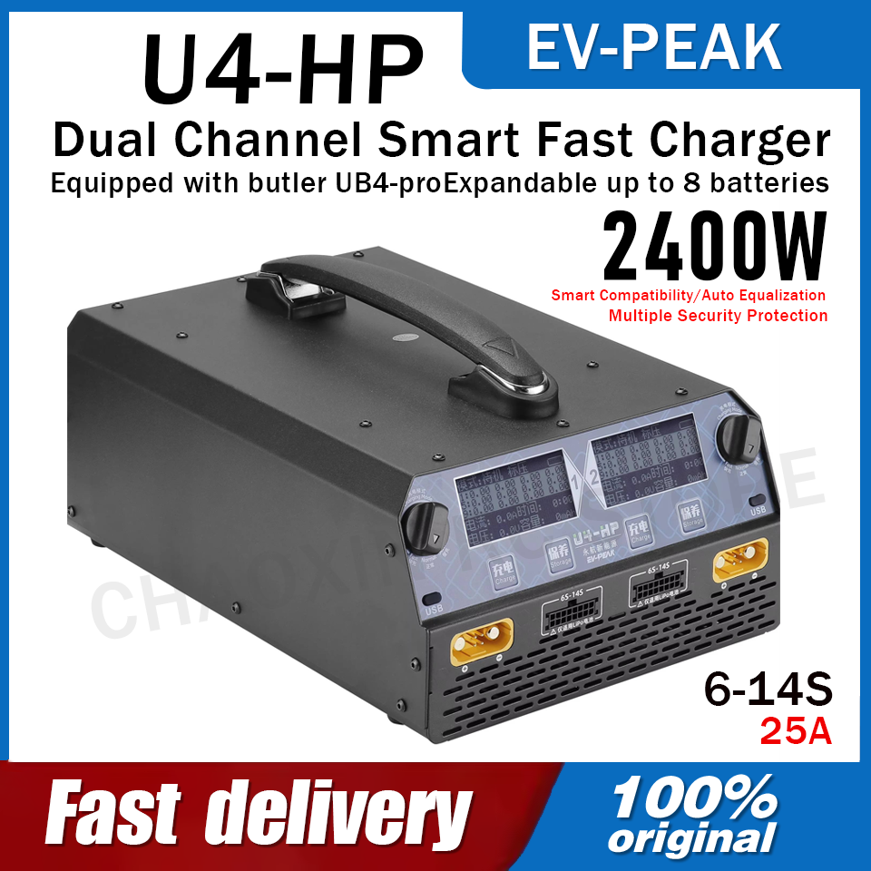 Drone Battery Charger - EV-PEAK U4-HP Dual Channel 2500W 25A