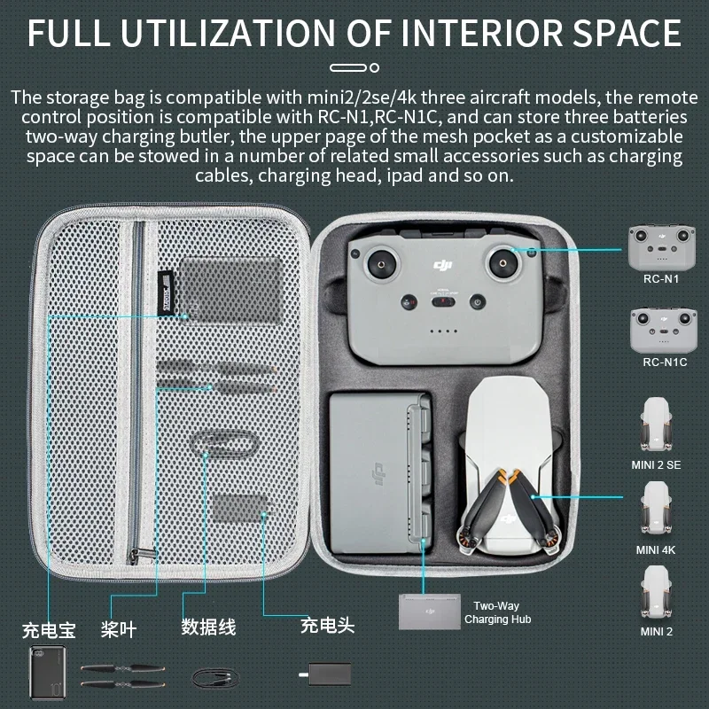 Mini 2 Shoulder Bag PU Portabl - Drone Carrying Case ulasan dan harga