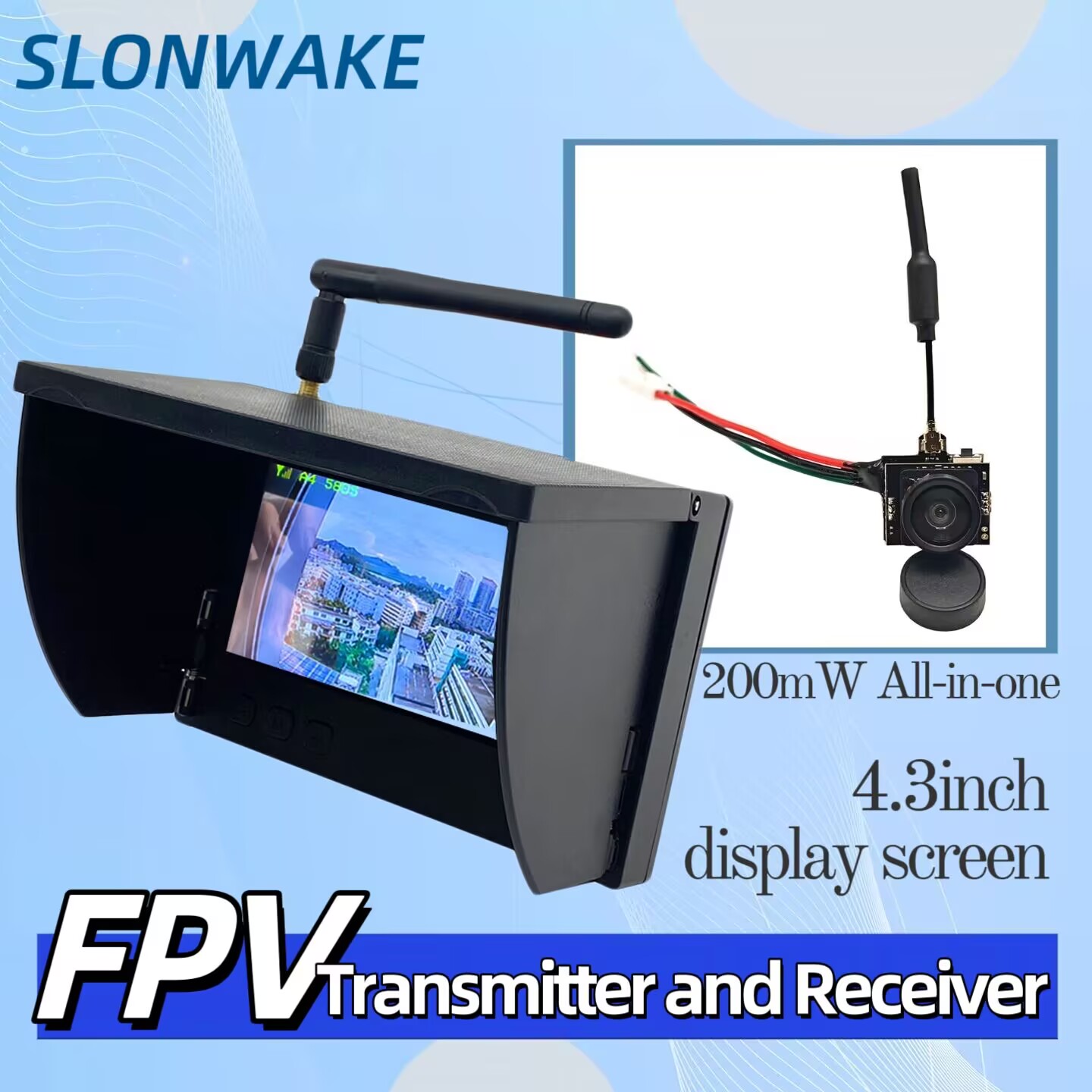 SLONWAKE 5.8G Analog Video Tra - Drone Controller Screen ulasan dan harga
