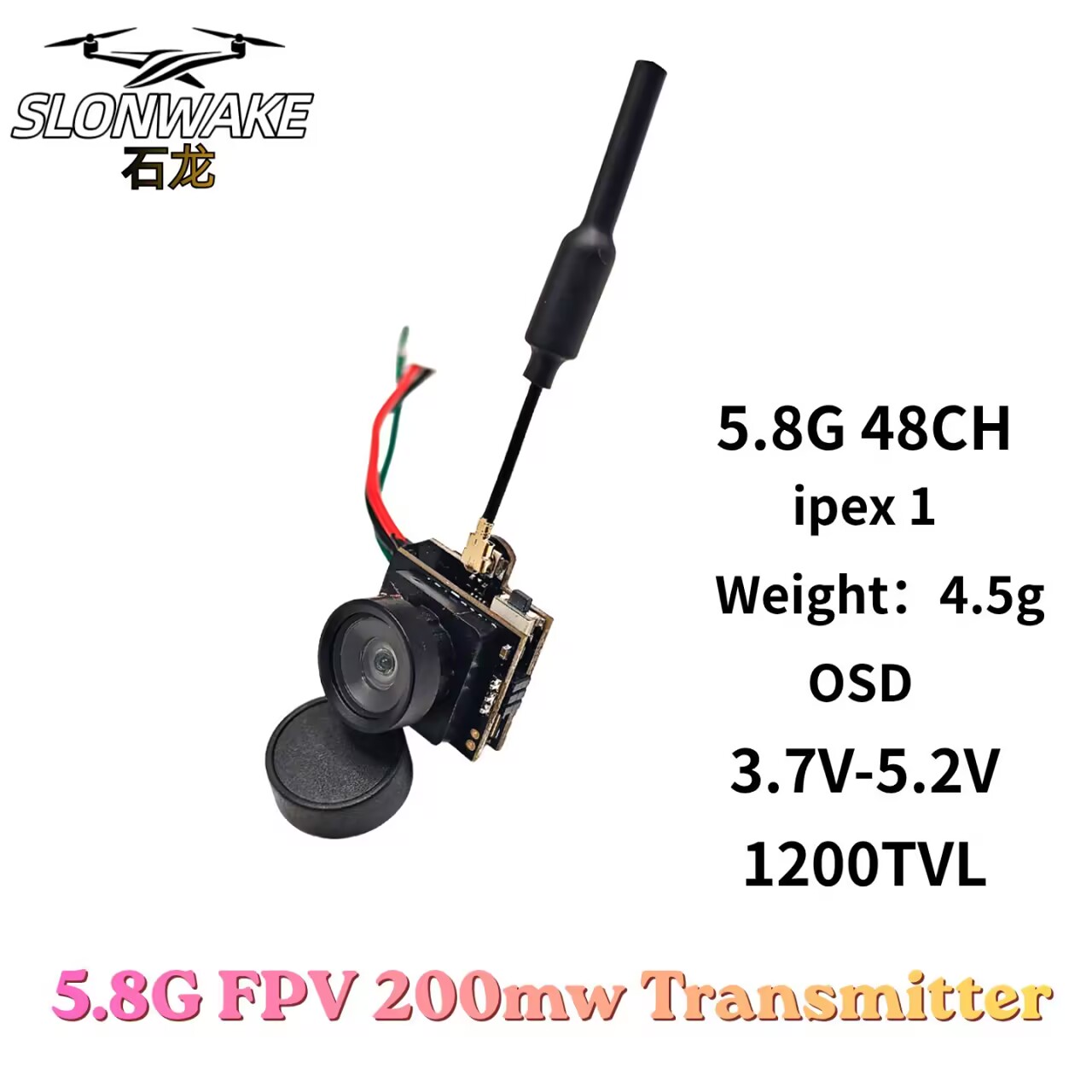 SLONWAKE 5.8G Analog Video Tra - Drone Controller Screen ulasan dan harga