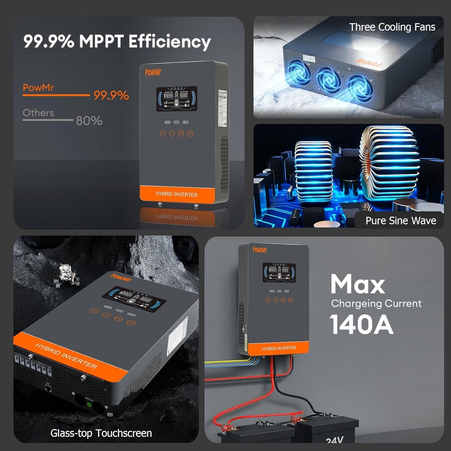 PowMr USA 4000W 24V Hybrid Sol - Drone Solar Charger ulasan dan harga
