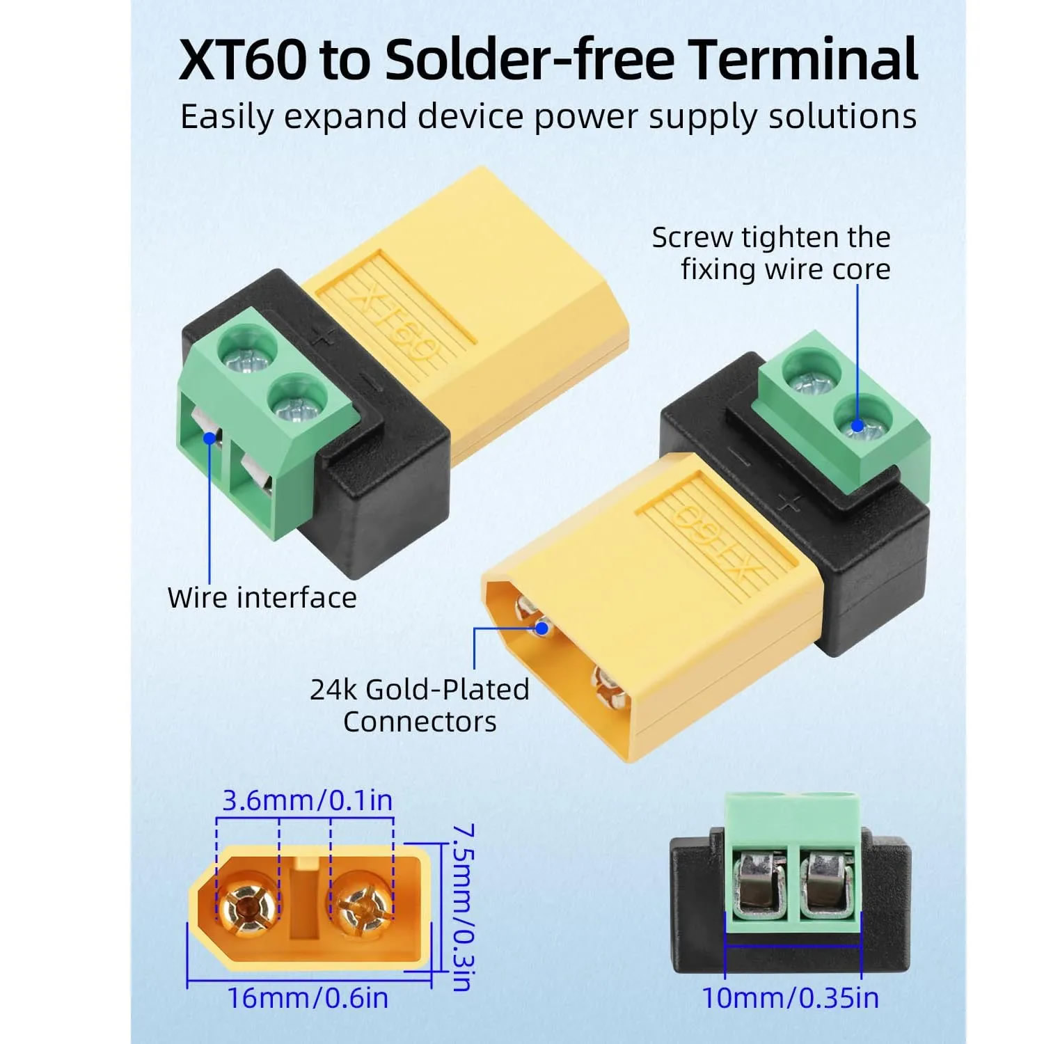 2 Pin XT60 Solderless Male Fem - Drone Solar Charger ulasan dan harga