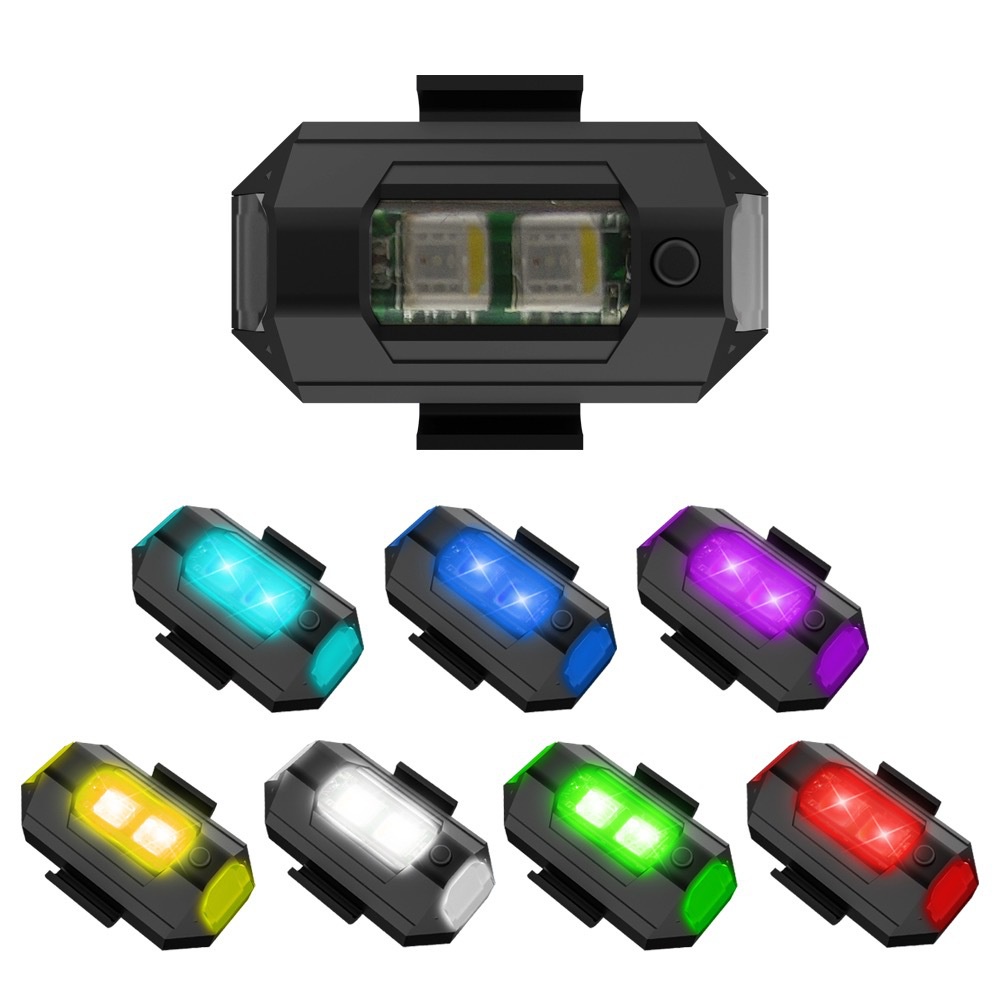 1PC 7 Color Mini USB Charging  - Drone Strobe Light ulasan dan harga