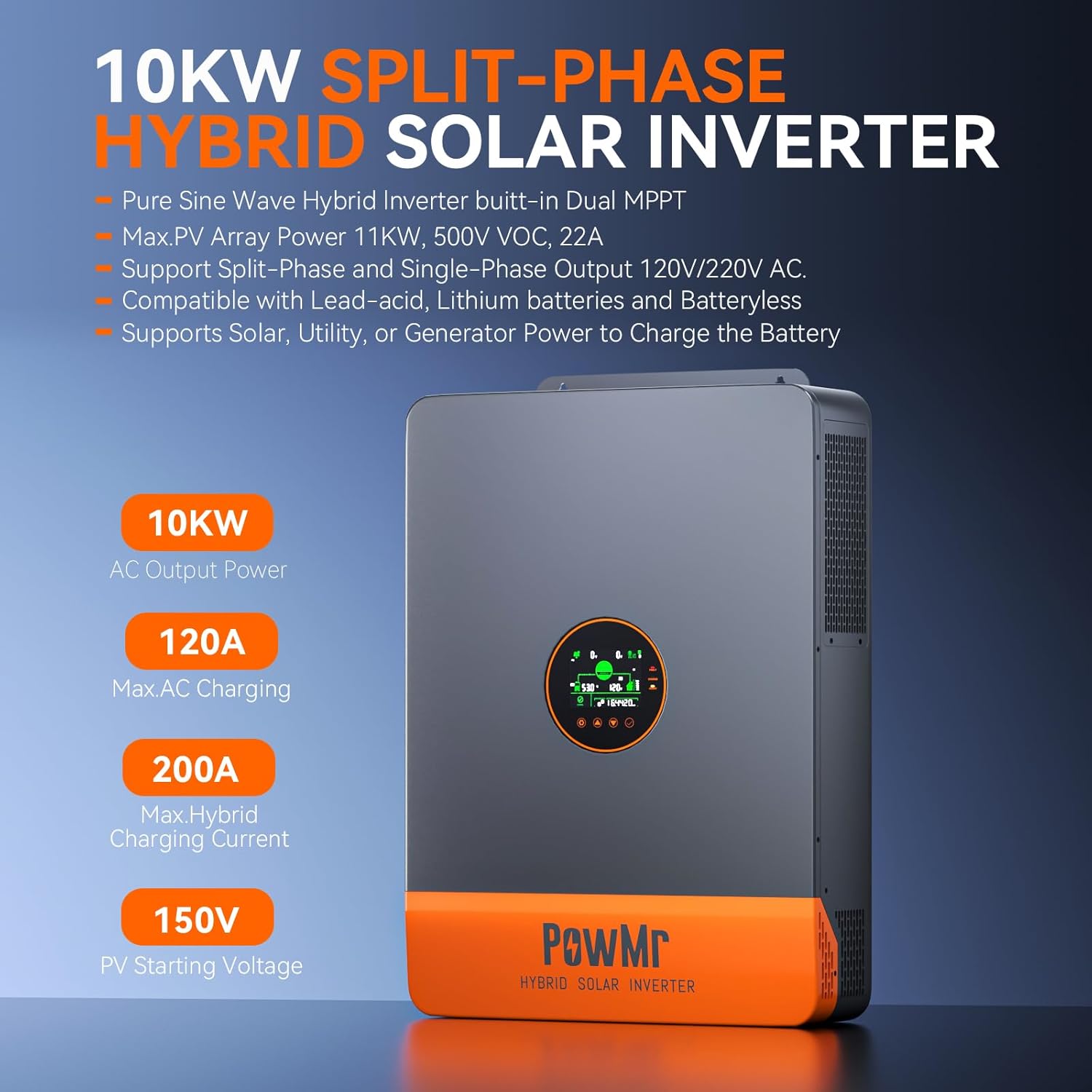 PowMr 10KW Split Phase Inverte - Drone Solar Charger ulasan dan harga